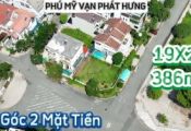 Land for sale villa in Phu My Van Phat Hung residential area, District 7, corner lot with 2 facades, large park view