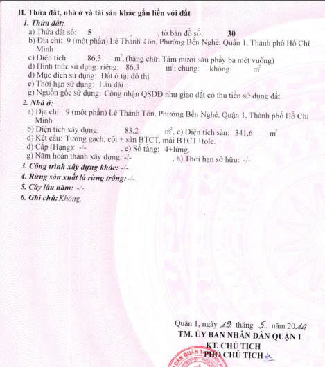 Bán nhà mặt tiền Lê Thánh Tôn, Phường Bến Nghé, Quận 1 xây 5 tầng đang cho thuê 160 triệu - 86.3m2 4