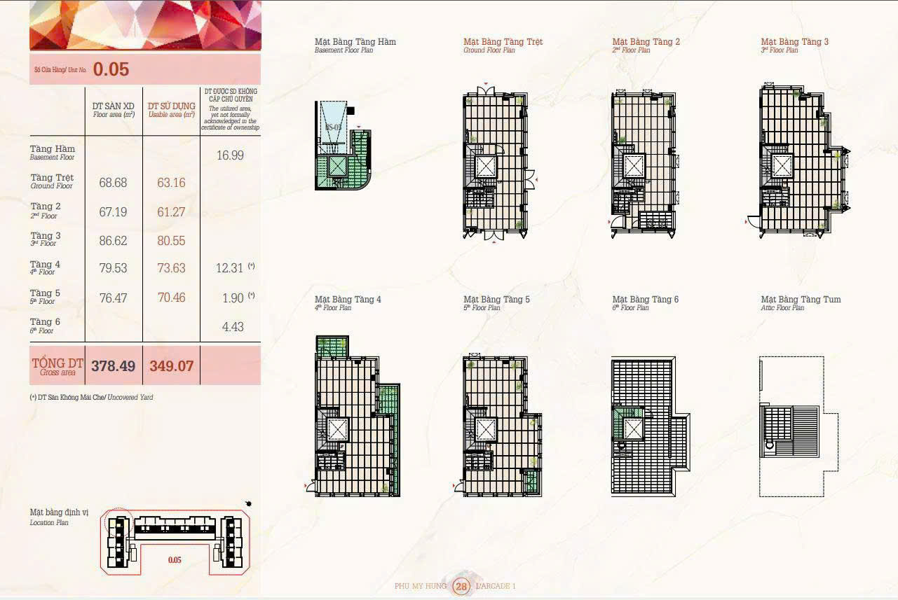 Townhouse for sale Larcade 1 Phu My Hung, District 7 corner apartment with 3 facades to build 5 floors of commercial shop – 382m2 6