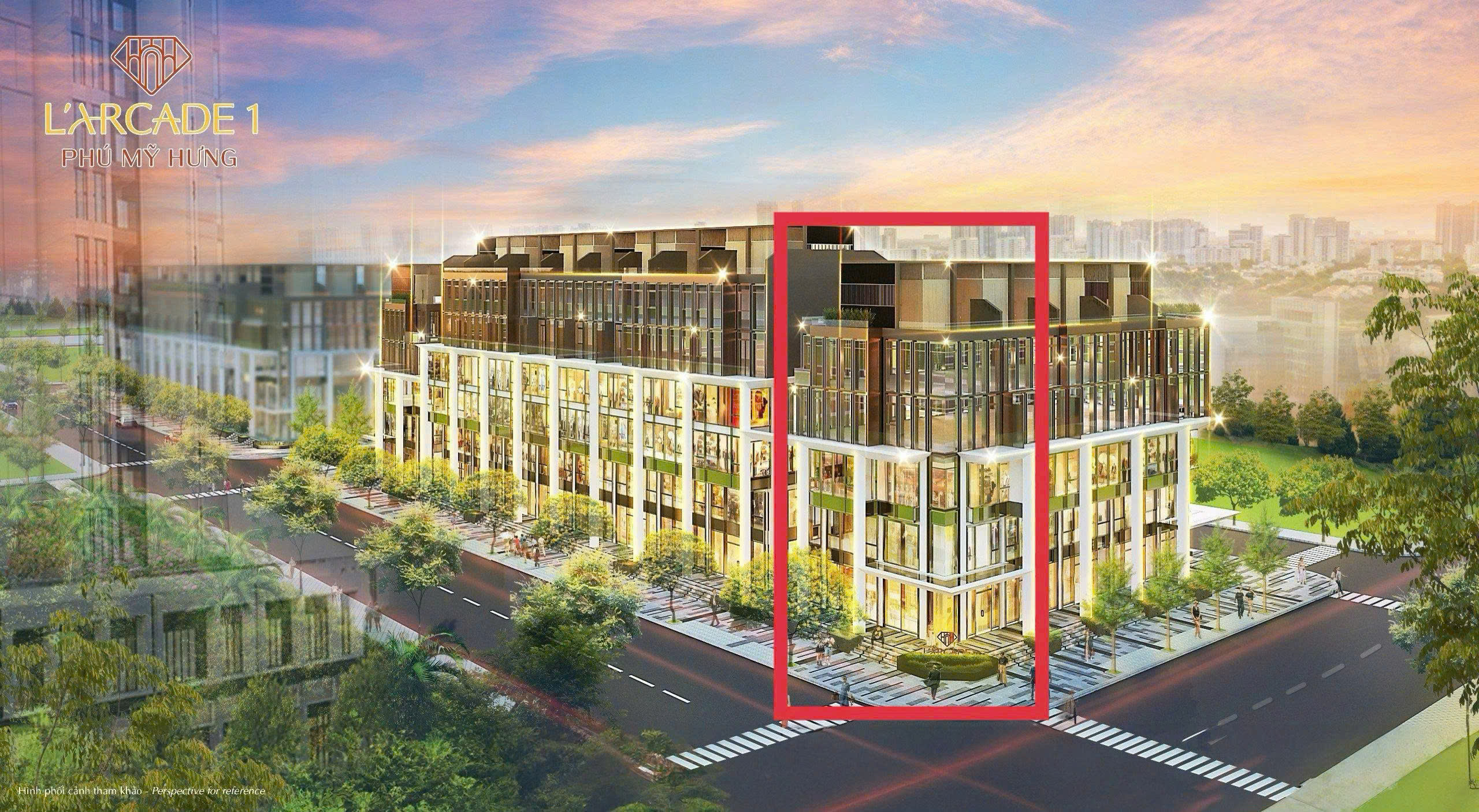 Townhouse for sale Larcade 1 Phu My Hung, District 7 corner apartment with 3 facades to build 5 floors of commercial shop – 382m2 5