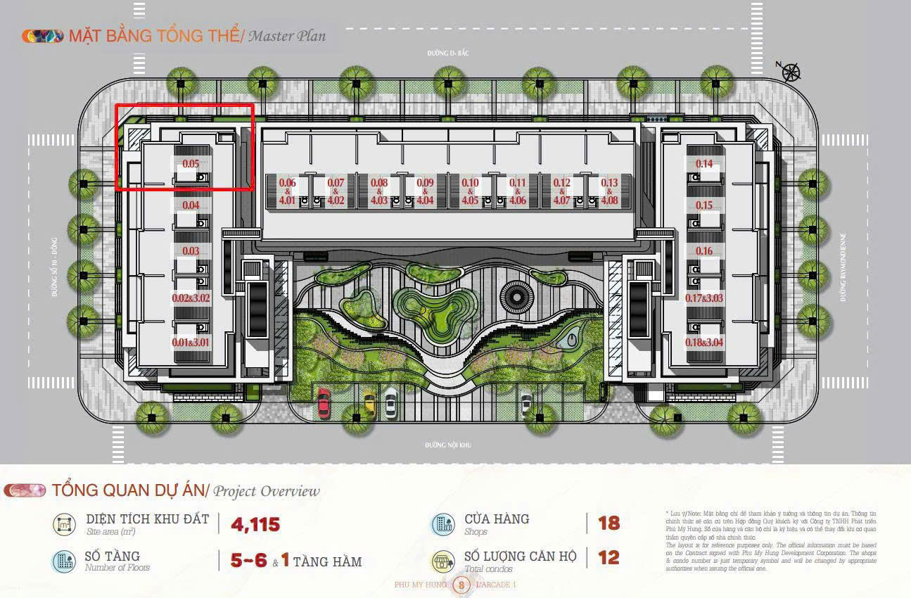 Townhouse for sale Larcade 1 Phu My Hung, District 7 corner apartment with 3 facades to build 5 floors of commercial shop – 382m2 2