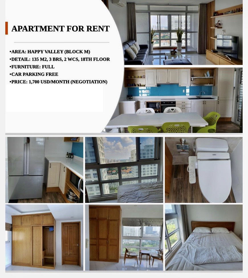 For Rent Happy Valley Luxury Apartment - Phu My Hung - District 7